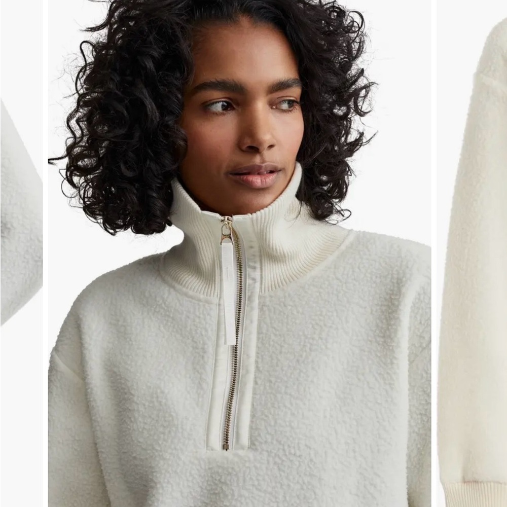 Varley Cream Borg Fleece Half-Zip